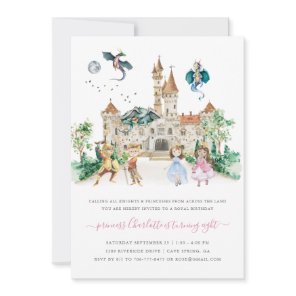 Princesses, Knights & Dragons Fairy Tale Birthday Invitation