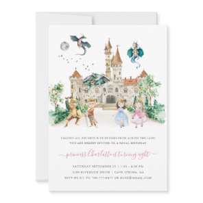 Princesses, Knights & Dragons Fairy Tale Birthday Invitation