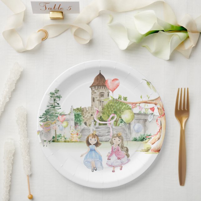 Princesses, Knights & Dragons Fairy Tale Birthday Paper Plates (Wedding)