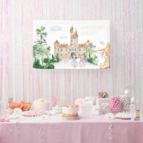 Princesses Knights  Dragons Fairy Tale Welcome Banner