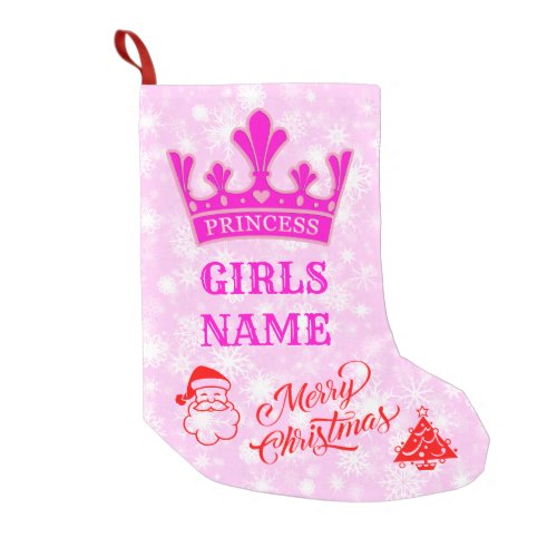 Princesses Princess Crown pink Small Christmas Stocking