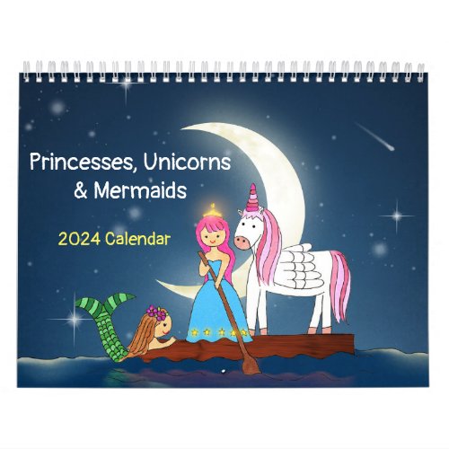 Princesses, Unicorns & Mermaids 2024 Calendar