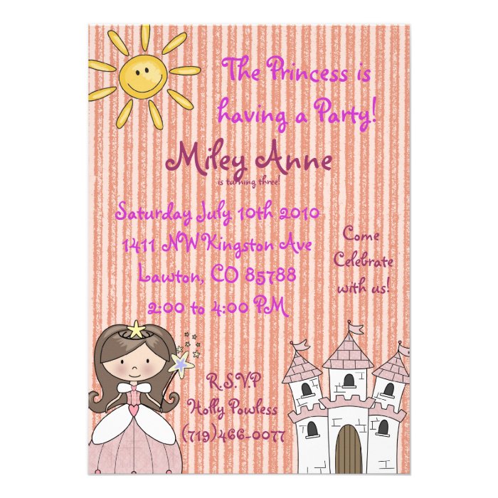 princessmiley copy, The Princess is having a pCustom Invitations