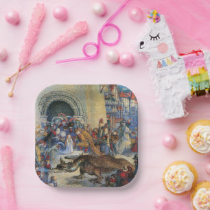 Princess's Birthday Dragon Folded Greeting Card Paper Plates