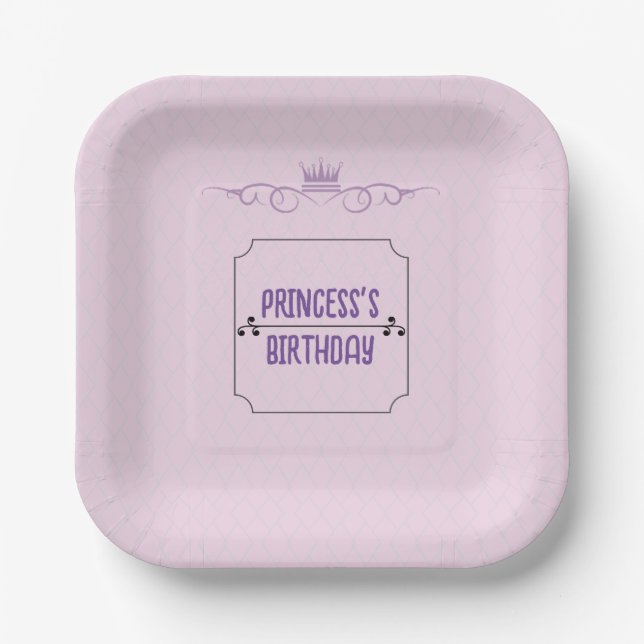 Princess's Birthday Paper Plates (Front)