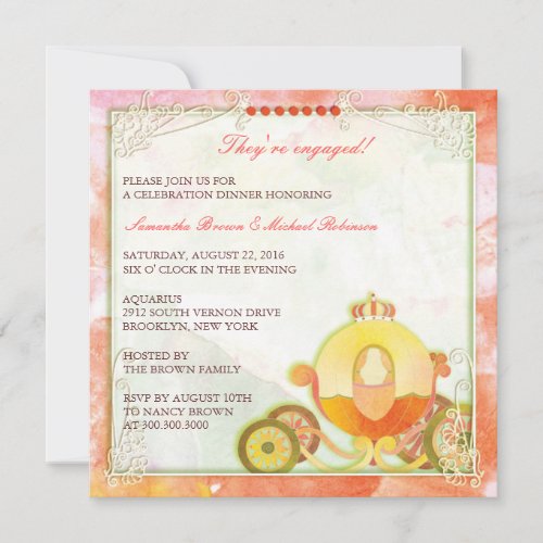Princess's Carriage: Engagement Invitations