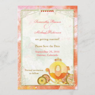 Princess's Carriage: Save the Date Invitations