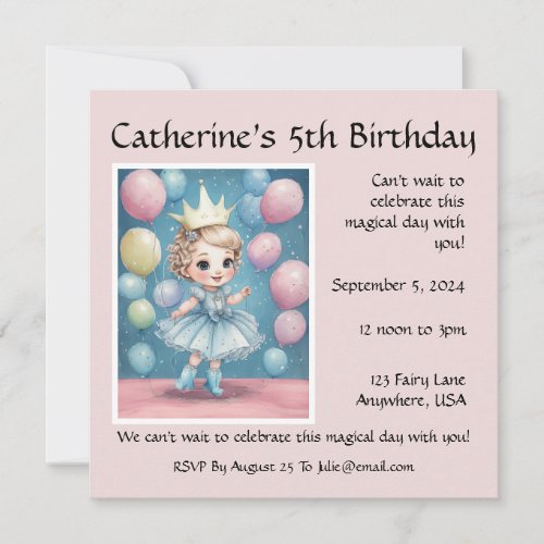 Princesss Enchanted Birthday Celebration Invite