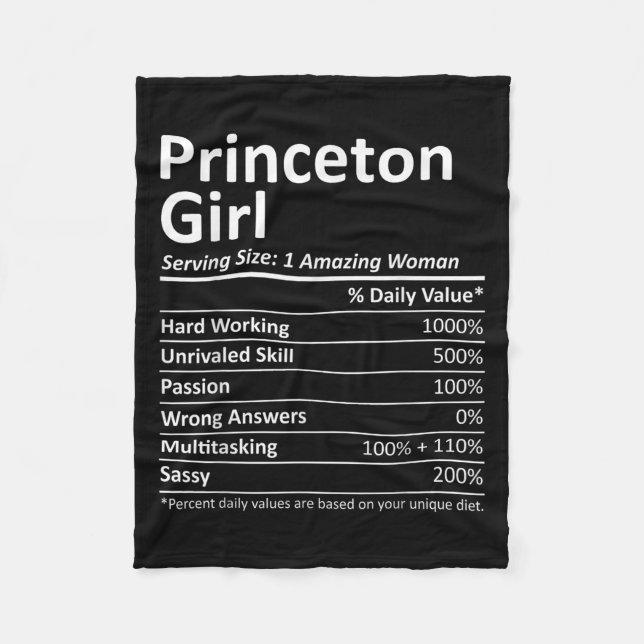Princeton Girl Nj New Jersey Funny City Home Roots Fleece Blanket (Front)