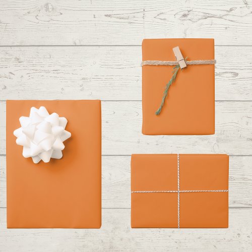 Princeton Orange Solid Color Wrapping Paper Sheets