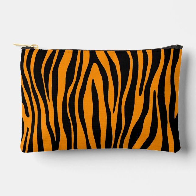 Princeton Orange Zebra Print Accessory Pouch (Front)