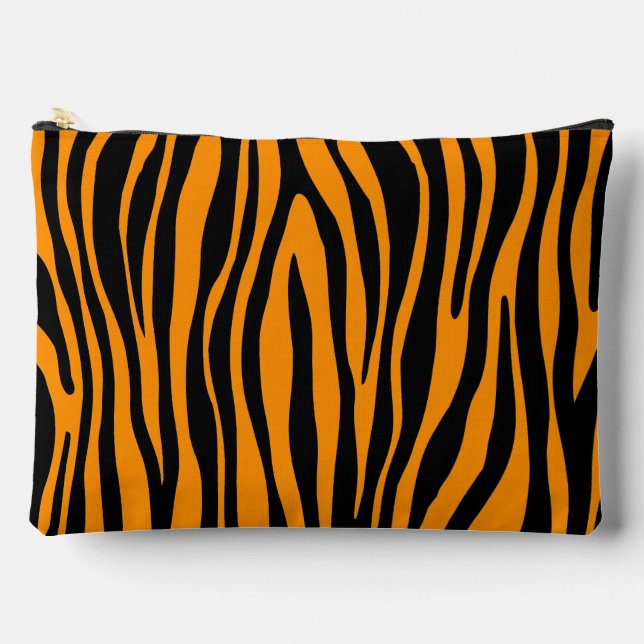Princeton Orange Zebra Print Accessory Pouch (Front)