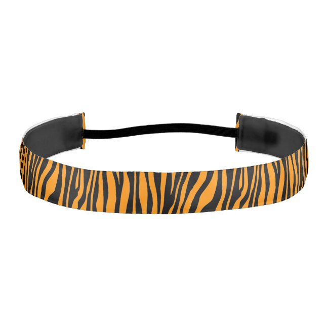 Princeton Orange Zebra Print Athletic Headband (Front)