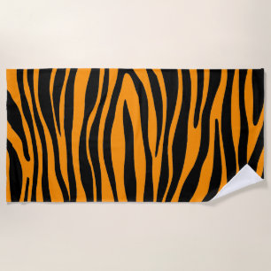 Princeton Orange Zebra Print Beach Towel