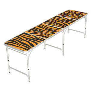 Princeton Orange Zebra Print Beer Pong Table