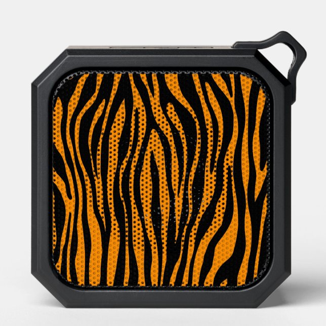 Princeton Orange Zebra Print Bluetooth Speaker (Front)