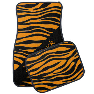 Princeton Orange Zebra Print Car Floor Mat