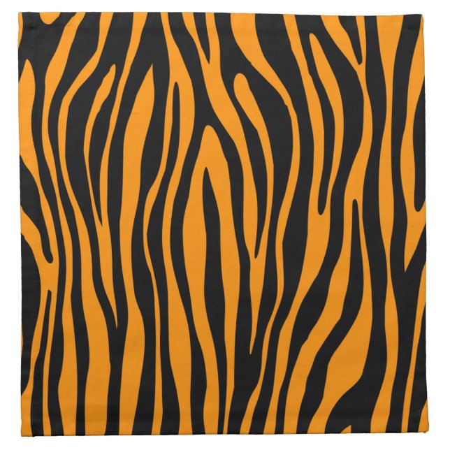Princeton Orange Zebra Print Cloth Napkin (Front)