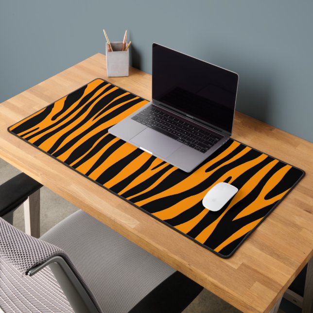 Princeton Orange Zebra Print Desk Mat (Office 2)