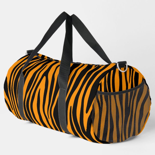 Princeton Orange Zebra Print Duffle Bag (Right Corner)