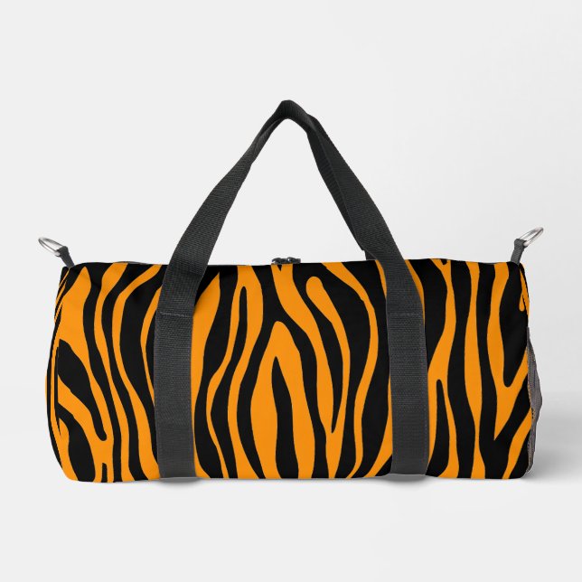 Princeton Orange Zebra Print Duffle Bag (Front)
