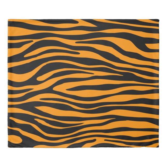 Princeton Orange Zebra Print Duvet Cover (Front)