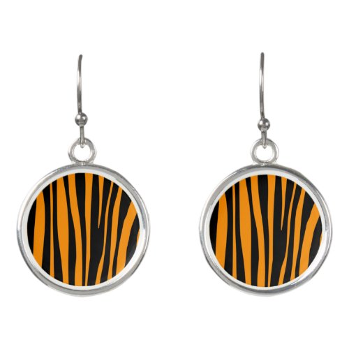 Princeton Orange Zebra Print Earrings