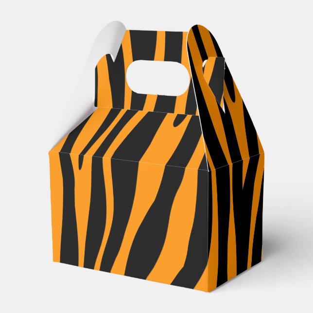 Princeton Orange Zebra Print Favor Boxes (Front Side)
