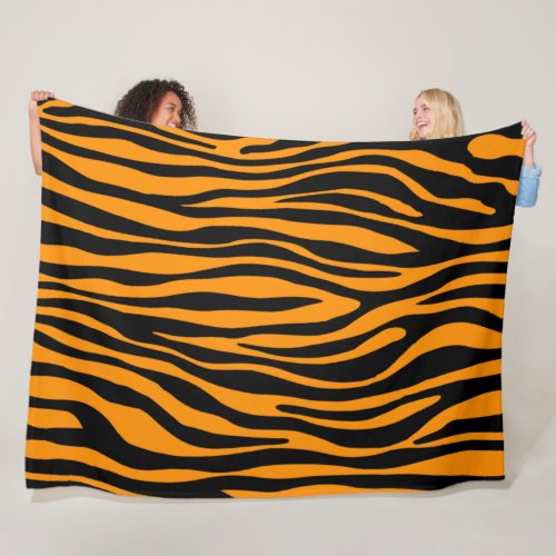 Princeton Orange Zebra Print Fleece Blanket