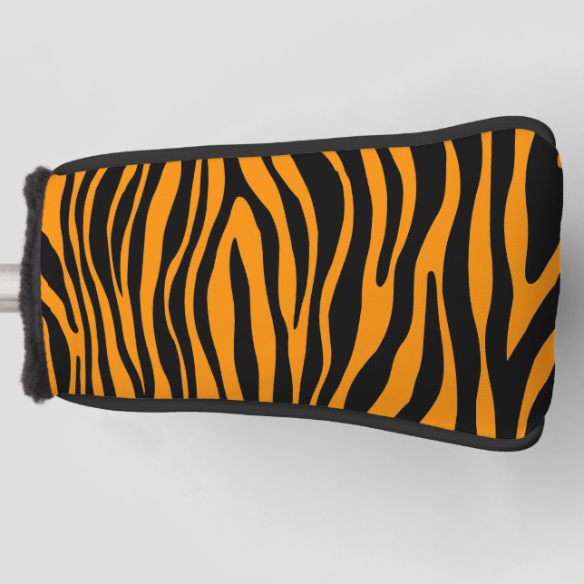 Princeton Orange Zebra Print Golf Head Cover (Front)