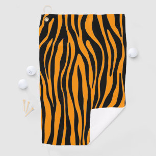 Princeton Orange Zebra Print Golf Towel