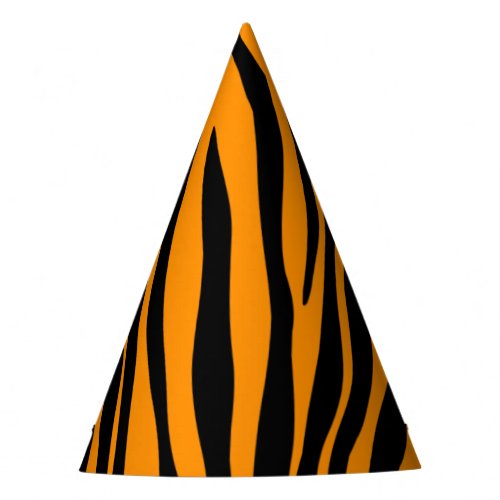 Princeton Orange Zebra Print Party Hat