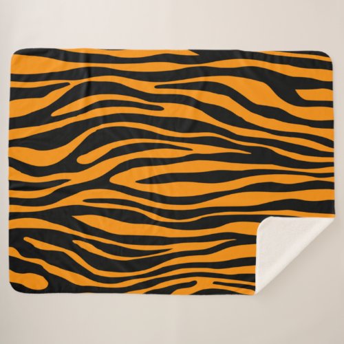 Princeton Orange Zebra Print Sherpa Blanket