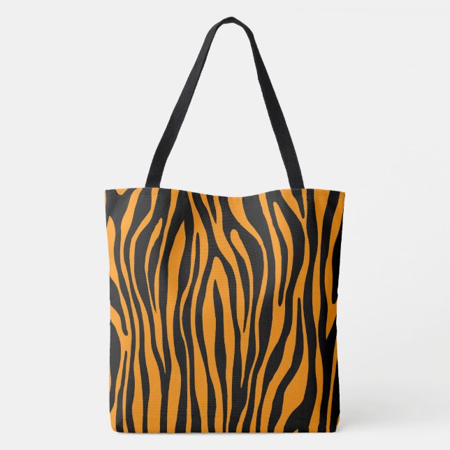 Princeton Orange Zebra Print Tote Bag (Back)