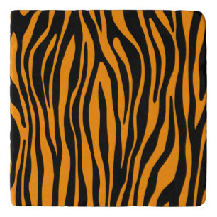Princeton Orange Zebra Print Trivet