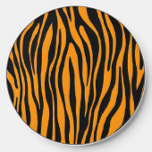 Princeton Orange Zebra Print Wireless Charger (Front)