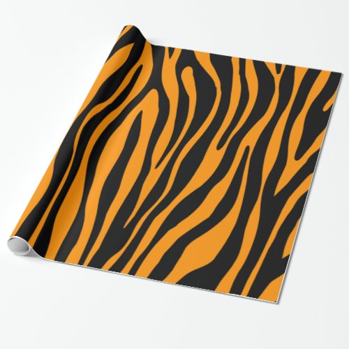 Princeton Orange Zebra Print Wrapping Paper