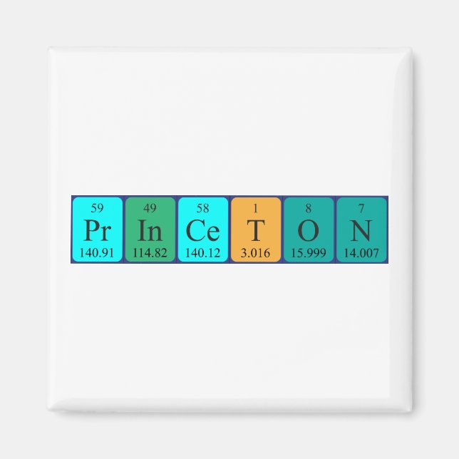 Princeton periodic table name magnet (Front)
