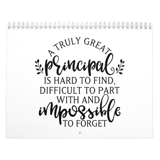 Principal Appreciation Day Ideas Calendar (Cover)