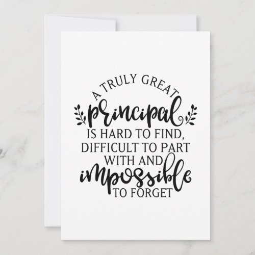 Principal Appreciation Day Ideas Card