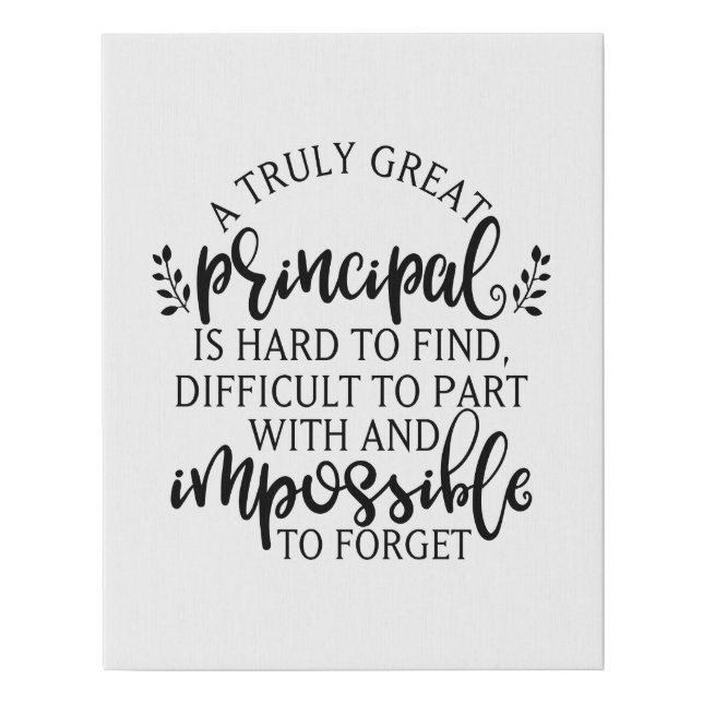 Principal Appreciation Day Ideas Faux Canvas Print (Front)