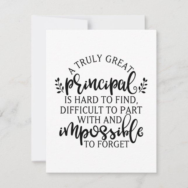Principal Appreciation Day Ideas Note Card (Front)