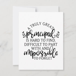 Principal Appreciation Day Ideas Note Card