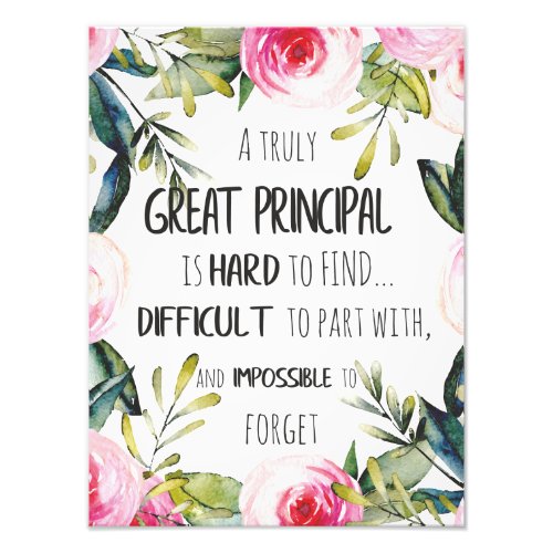 Principal Appreciation Gift Principal Office decor Photo Print