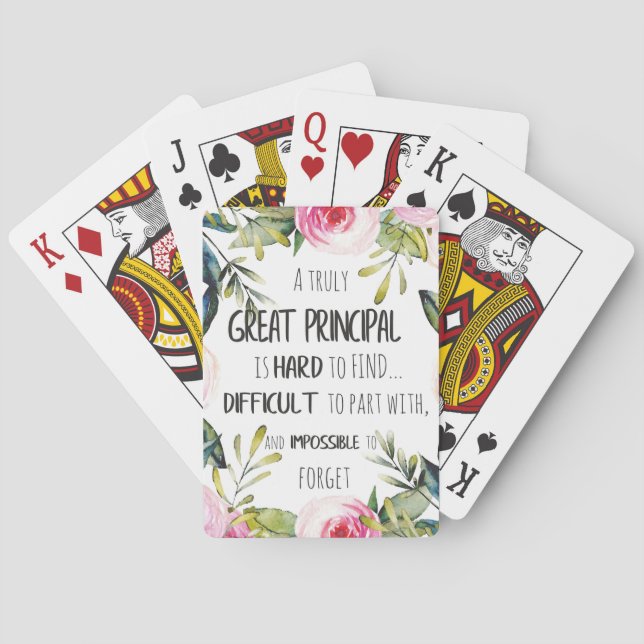 Principal Appreciation Gift Principal Office decor Poker Cards (Back)