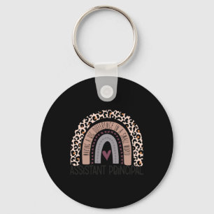 Principal Appreciation Leopard Print Rainbow Keychain