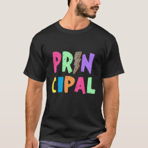Principal Colorful Lightening Bolt For School Sta T-Shirt