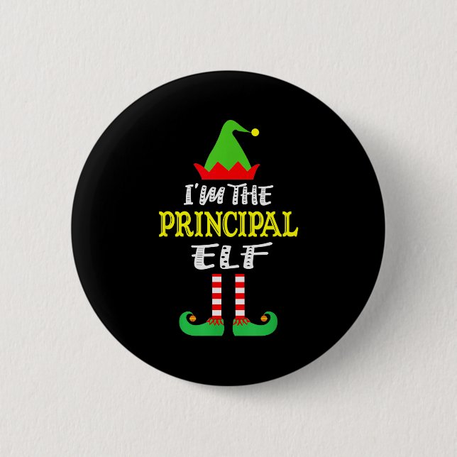 Principal Elf Matching Family Group Christmas  Button (Front)