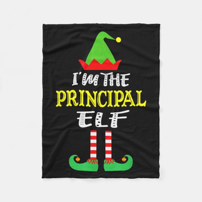 Principal Elf Matching Family Group Christmas  Fleece Blanket (Front)