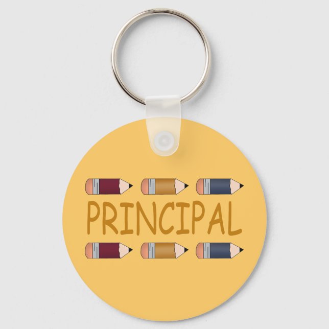 Principal Gift With Pencil Border Keychain (Front)